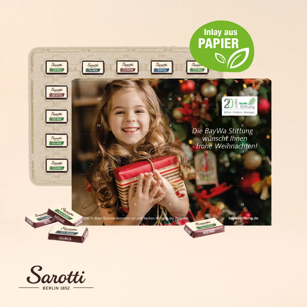 Wand-Adventskalender mit Fairtrade-Kakao Organic