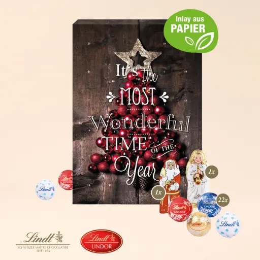 [55343] Wand-Adventskalender Lindt Weihnachtsmann „Gourmet Edition"