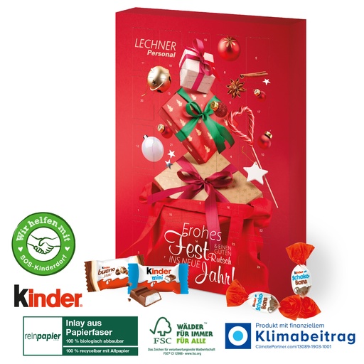 [55402-W] Adventskalender kinder® „Happy Moments“,Papierfaser