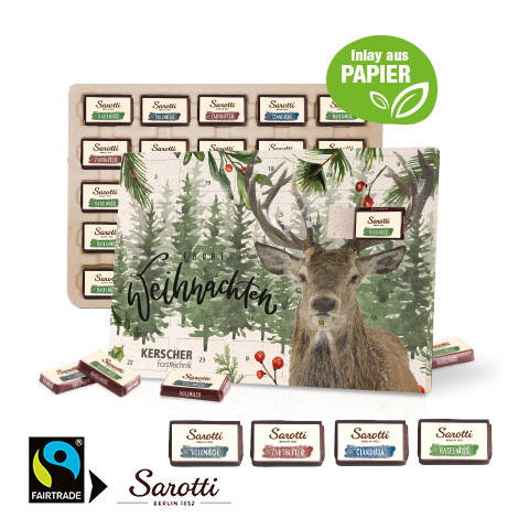 Tisch-Adventskalender mit Fairtrade-Kakao Organic