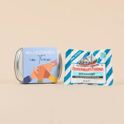 [WP13266] Geschenkdose "Willkommen im Team" - Fisherman´s Friend