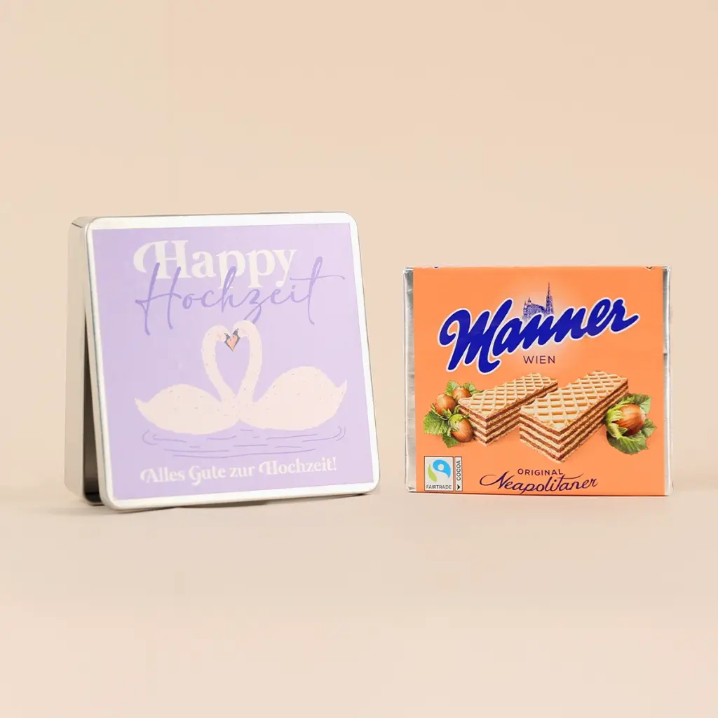 Geschenkdose "Happy Hochzeit" - Manner
