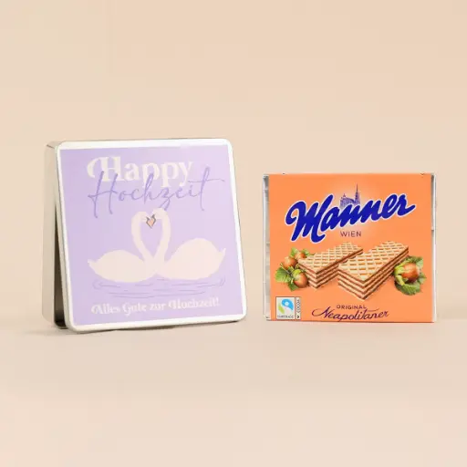 [WP13199] Geschenkdose "Happy Hochzeit" - Manner