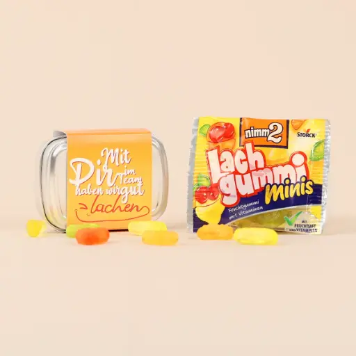 [WP13095] Geschenkdose "Mit Dir im Team haben wir gut lachen"