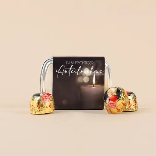 [WP13218] Geschenkdose "In aufrichtiger Anteilnahme" - Mozartkugeln