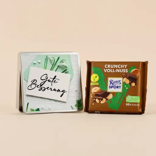 [WP13283] Geschenkdose "Gute Besserung" - Ritter Sport Vegan