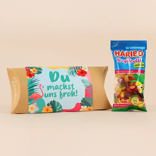 [WP13117] Pillowbox "Du machst uns froh" - Haribo Tropifrutti