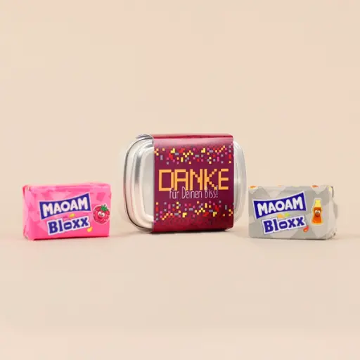 [WP13091] Geschenkdose "Danke für Deinen Biss" - Maoam