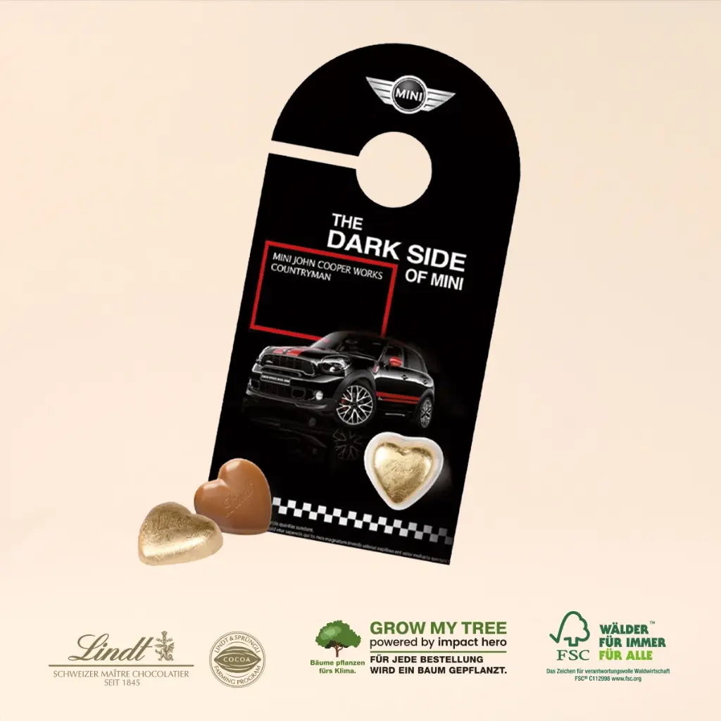 Schokokarte Business Türanhänger