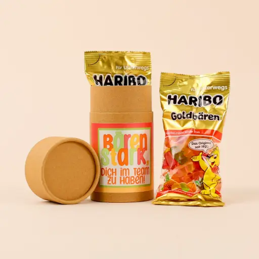 [WP13313] Präsenthülse "Bärenstark" - Haribo Goldbären