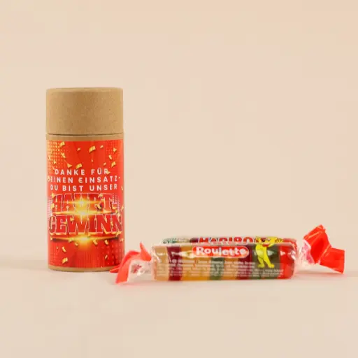 [WP13105] Präsenthülse "Hauptgewinn" - Haribo Roulette