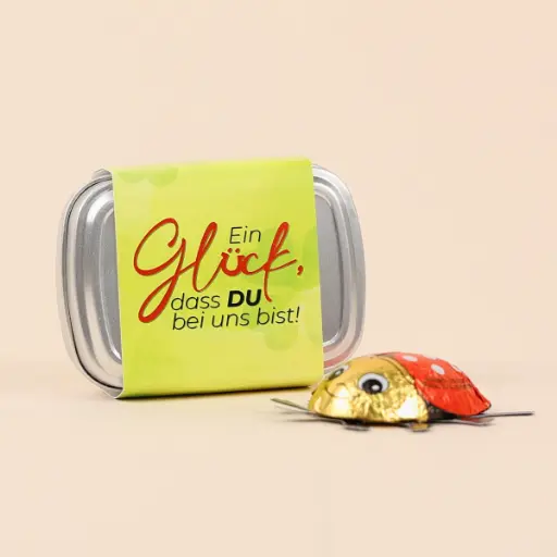 [WP13092] "Glück" - Marienkäfer Geschenkdose