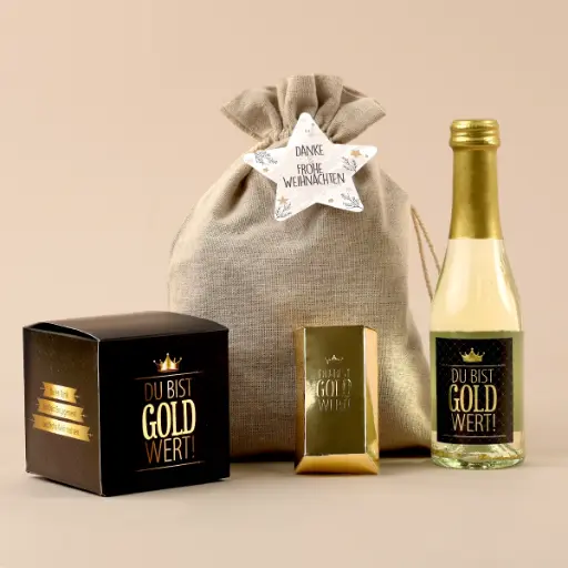 [WP13370] Weihnachts-Set "Du bist Gold wert"