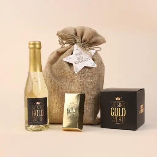 [WP13371] Weihnachts-Set "Sie sind Gold wert"
