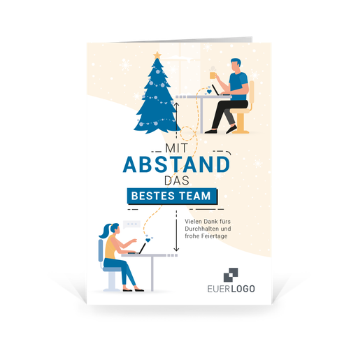 [WP12443] Karte: Mit Abstand – Bestes Team „Home Office“ (Wir gestalten gratis für Dich)