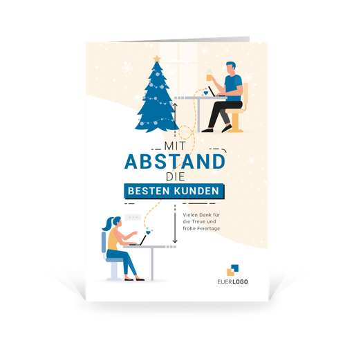 [WP12444] Karte: Mit Abstand – Beste Kunden „Home Office“ (Wir gestalten gratis für Dich)