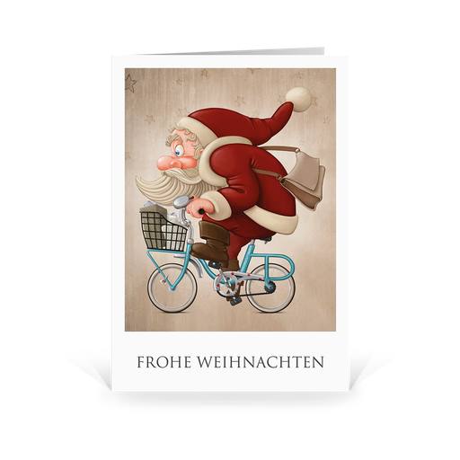 [WP2515] Karte: Santa Active - Fahrrad (Wir gestalten gratis für Dich)