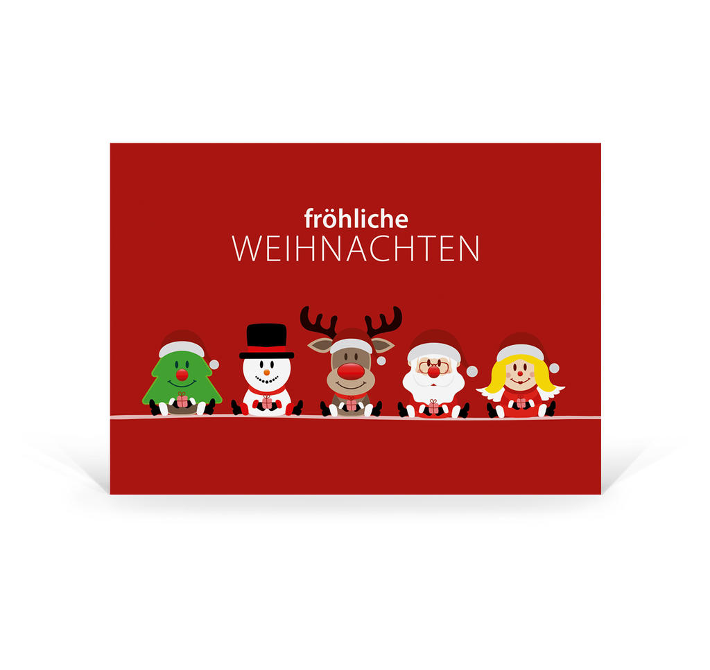 Karte: Postkarte Weihnachtsteam - Team