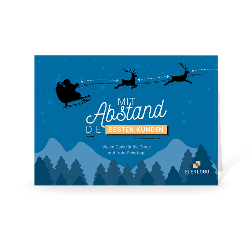 [WP12448] Karte: Mit Abstand – Beste Kunden „Rentiere“ (Wir gestalten gratis für Dich)