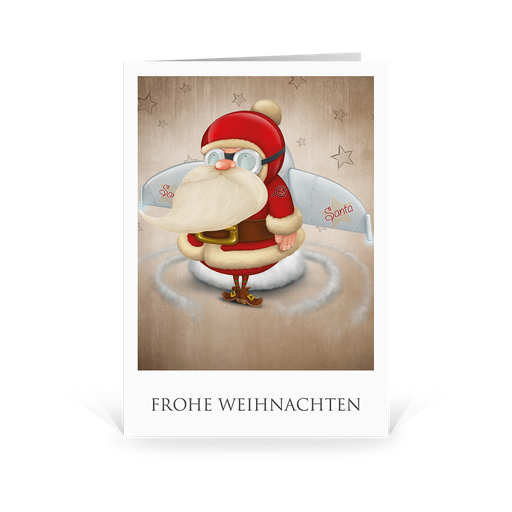 [WP2519] Karte: Santa Active - Flieger (Wir gestalten gratis für Dich)