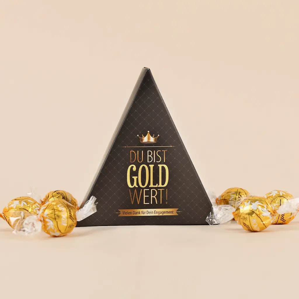 Du bist Gold wert – Lindt Pyramide