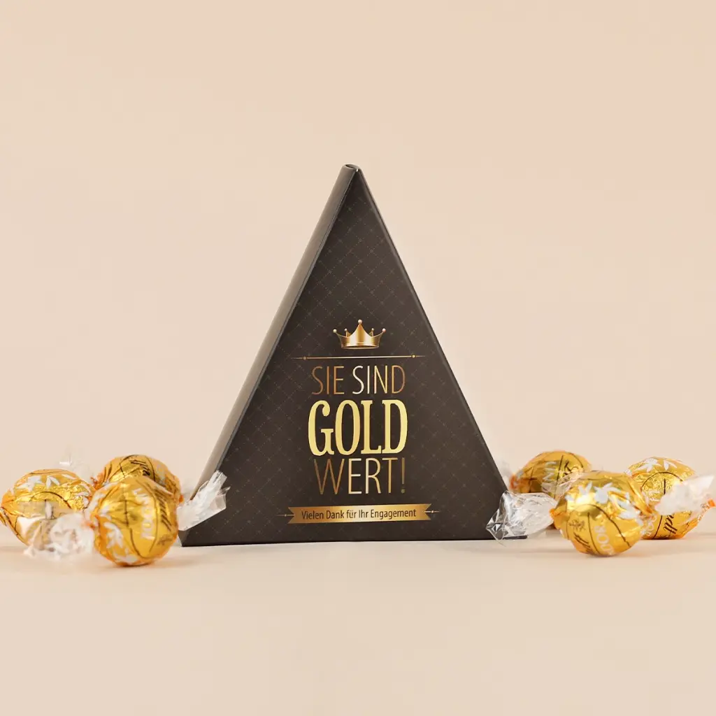 Sie sind Gold wert – Lindt Pyramide