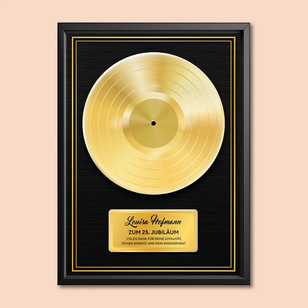 Jubiläumsgeschenk "Goldene Schallplatte"