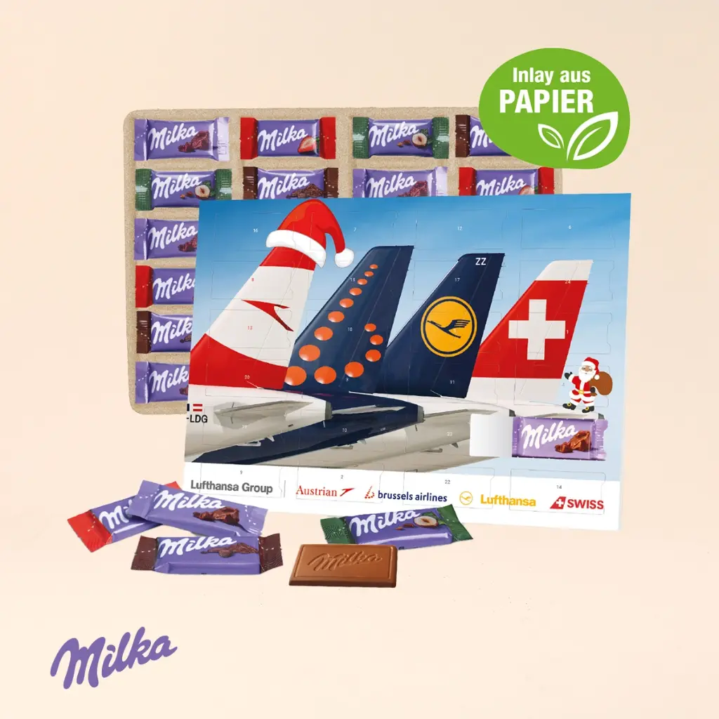 Tisch-Adventskalender Organic mit Milka Schokolade Mix