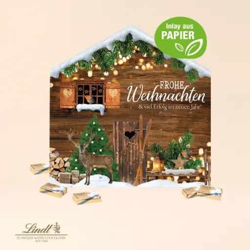 [55412] Adventskalenderhaus Organic mit Lindt Täfelchen