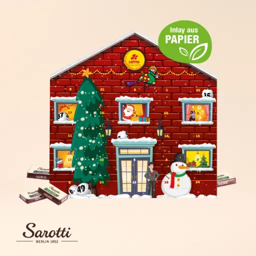 [55413-W] Adventskalenderhaus Organic mit Sarotti Täfelchen