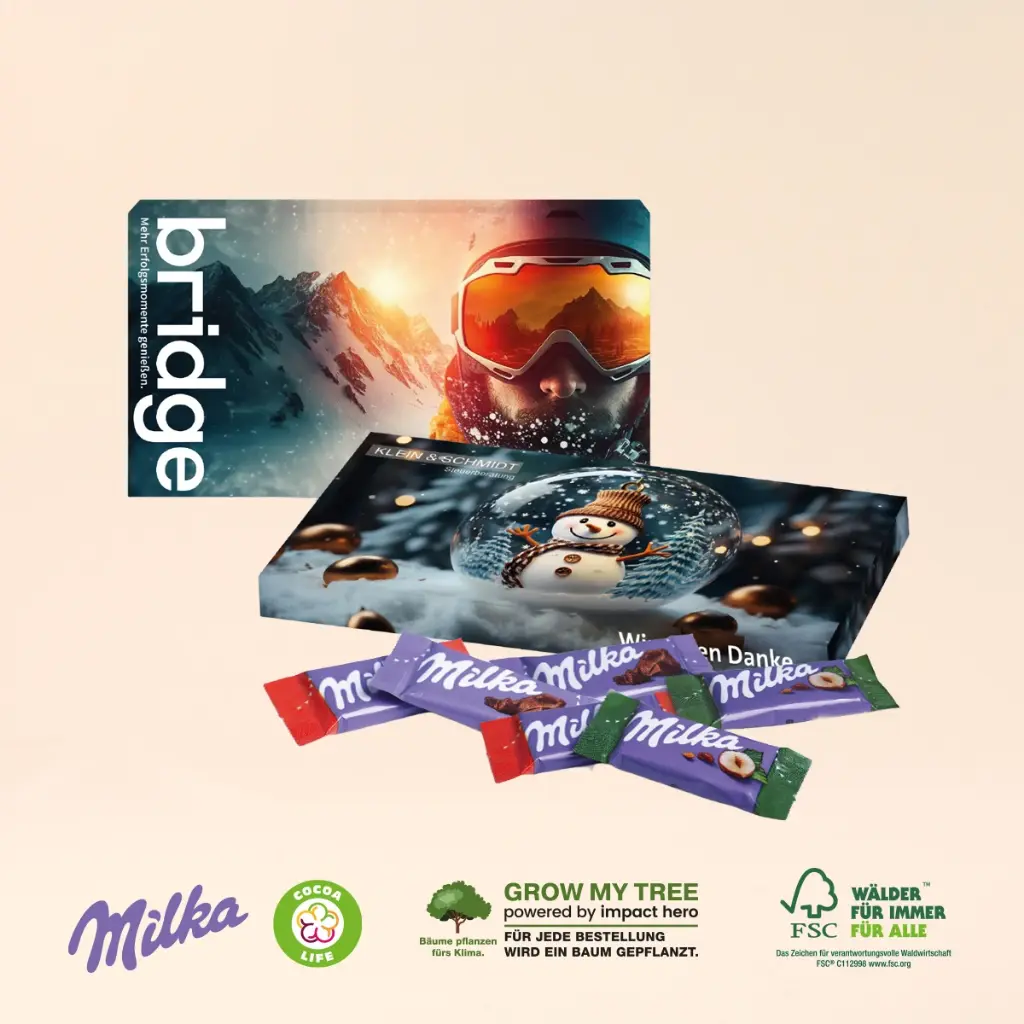 Milka Schokotäfelchen in Präsentbox - Xmas