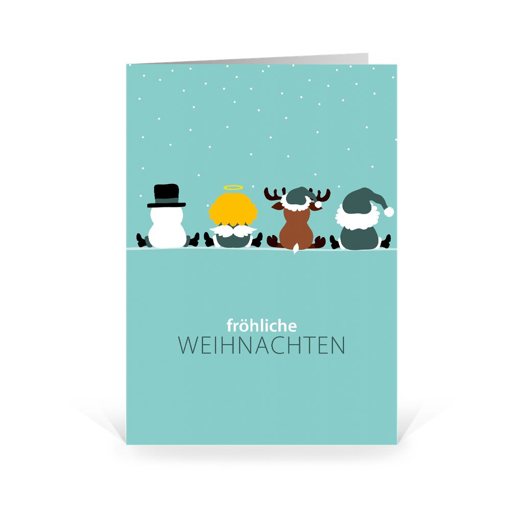 Karte: Weihnachtsteam Schneeflocken