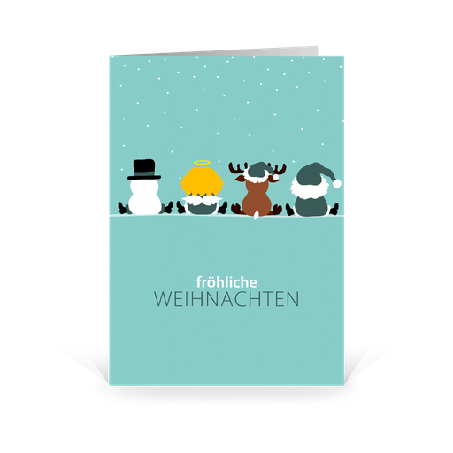 [WP10931] Karte: Weihnachtsteam Schneeflocken (Wir gestalten gratis für Dich)