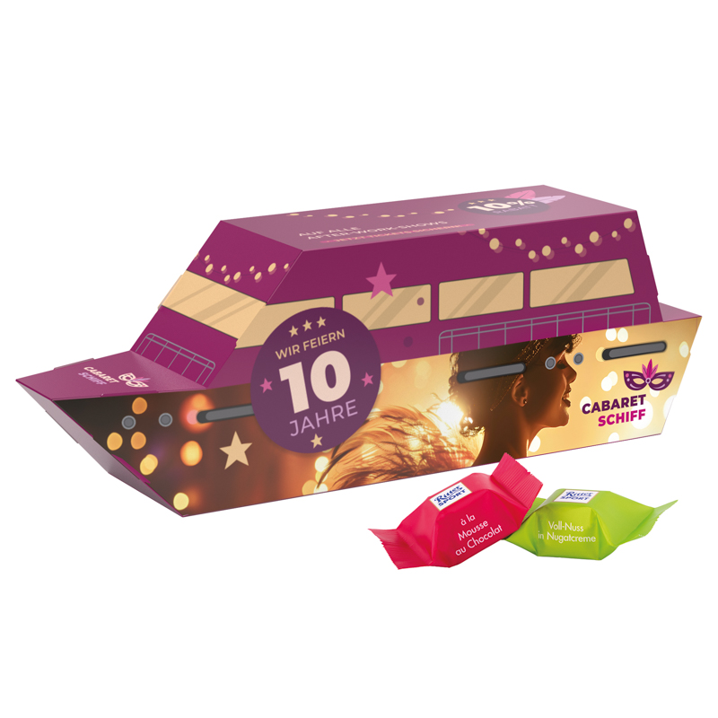 3D-Präsent Schiff, Ritter SPORT Schokowürfel