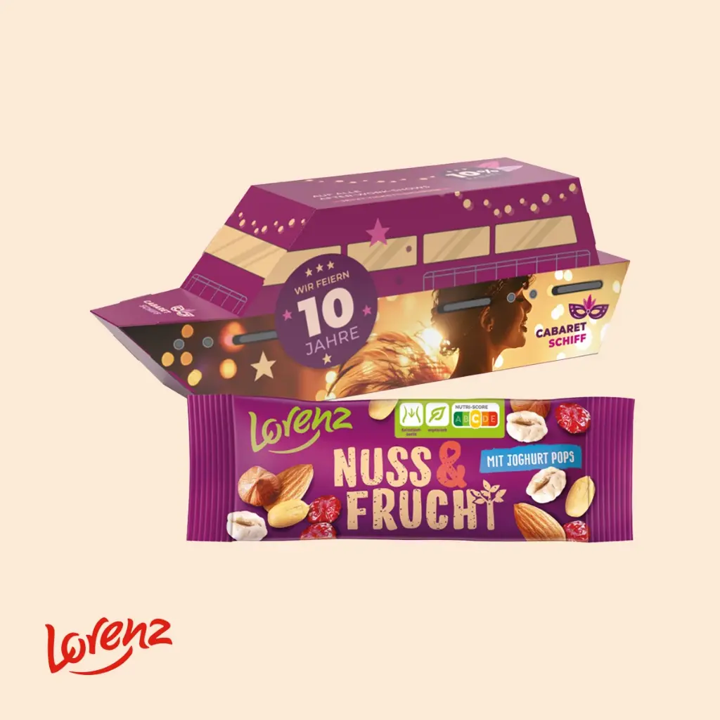 3D-Präsent Schiff, Lorenz Nuss & Frucht