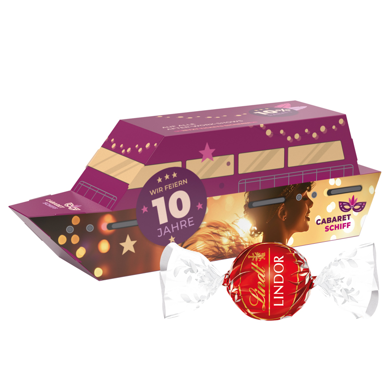 3D-Präsent Schiff, Lindt LINDOR Milchkugeln