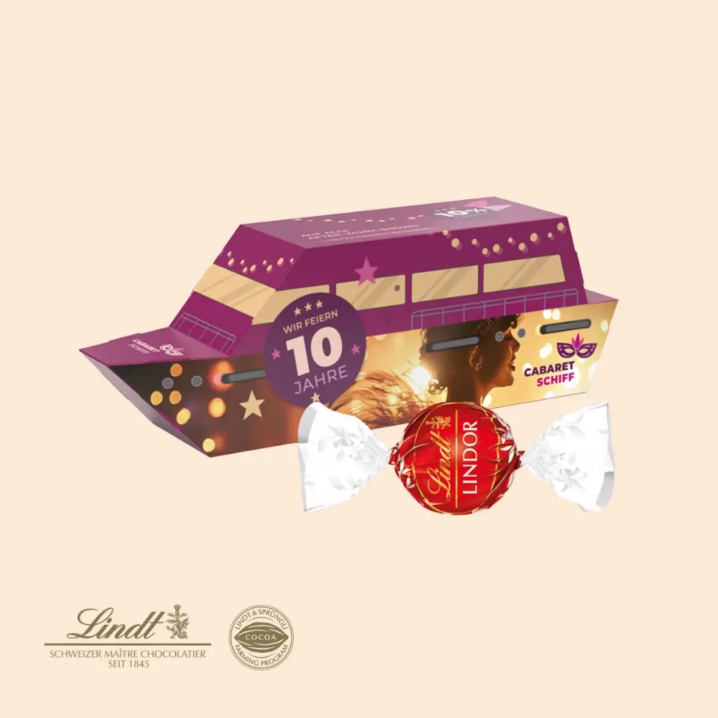 3D-Präsent Schiff, Lindt LINDOR Milchkugeln