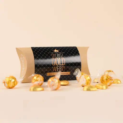 [WP13500] Pillowbox "Du bist Gold wert" - Lindt