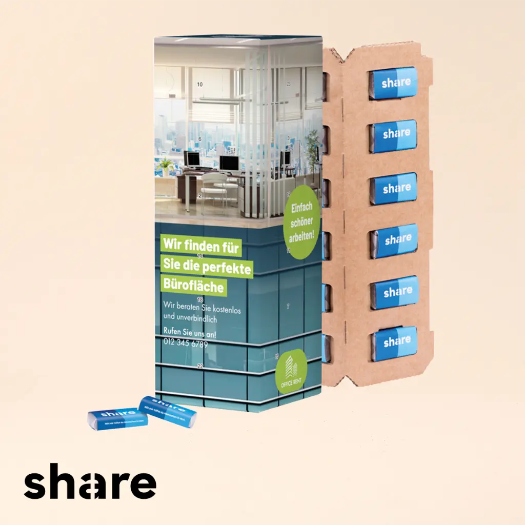 Adventskalender Eco High Tower - share Schokotäfelchen