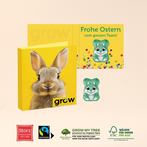 [94684] Werbe Klappkarte Osterhase Vegan
