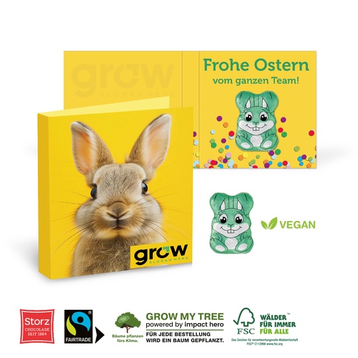 [94684] Werbe Klappkarte Osterhase Vegan