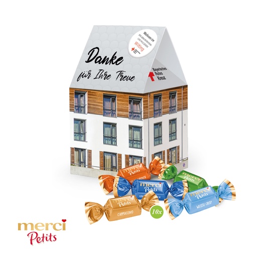 [91723] 3D Präsent "Haus" mit Merci Petits 