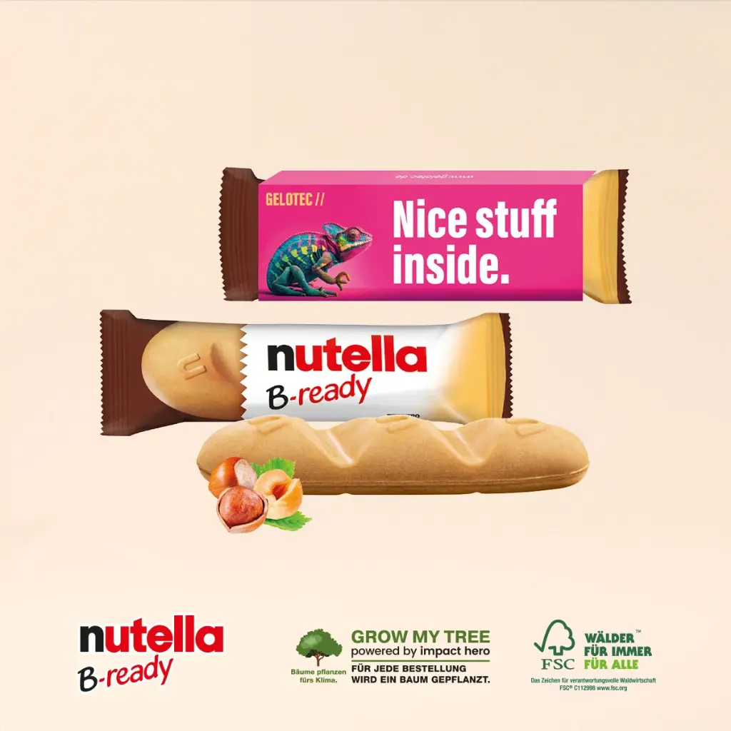 B-ready Nutella® mit Werbebanderole