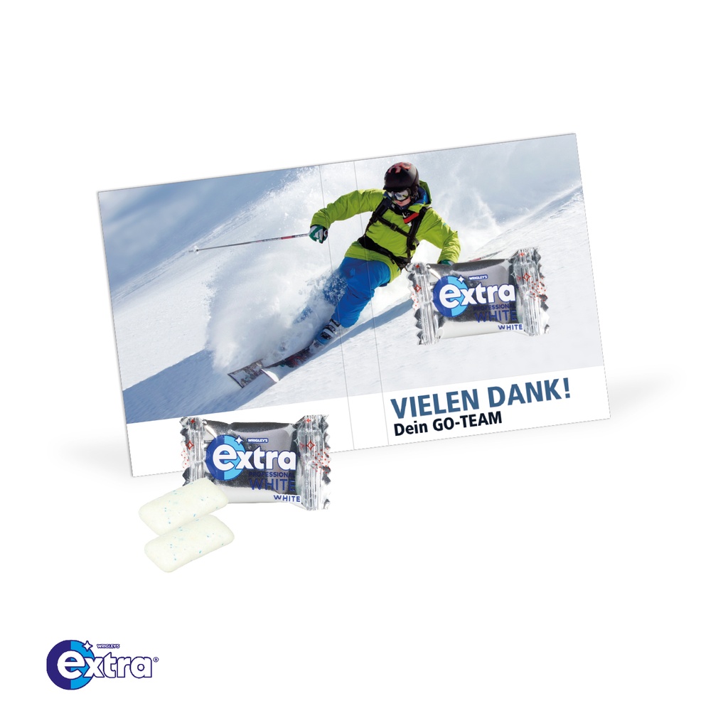 Werbe-Klappkarte mit Wrigley's Kaugummi