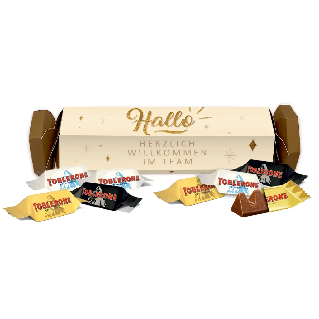 Geschenkverpackung "Hallo" - Toblerone minis