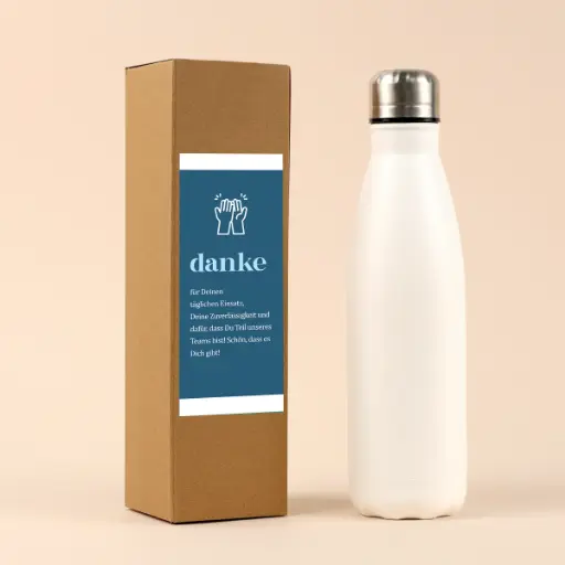 [WP13551] Vakuum-Trinkflasche "Danke"