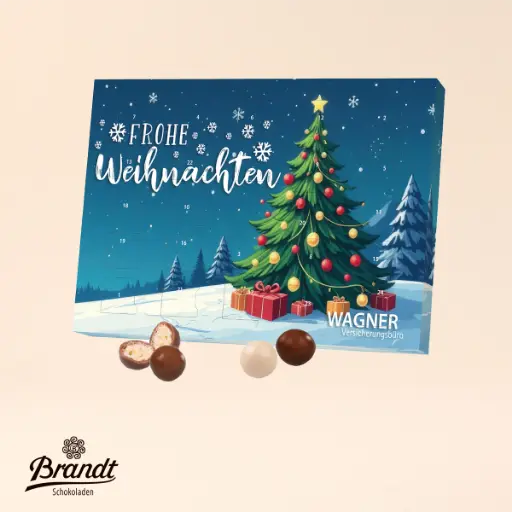 [95165] Tisch-Adventskalender mit Brandt Knusperkugeln 