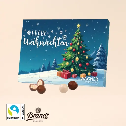 [95165] Tisch-Adventskalender mit Brandt Knusperkugeln 
