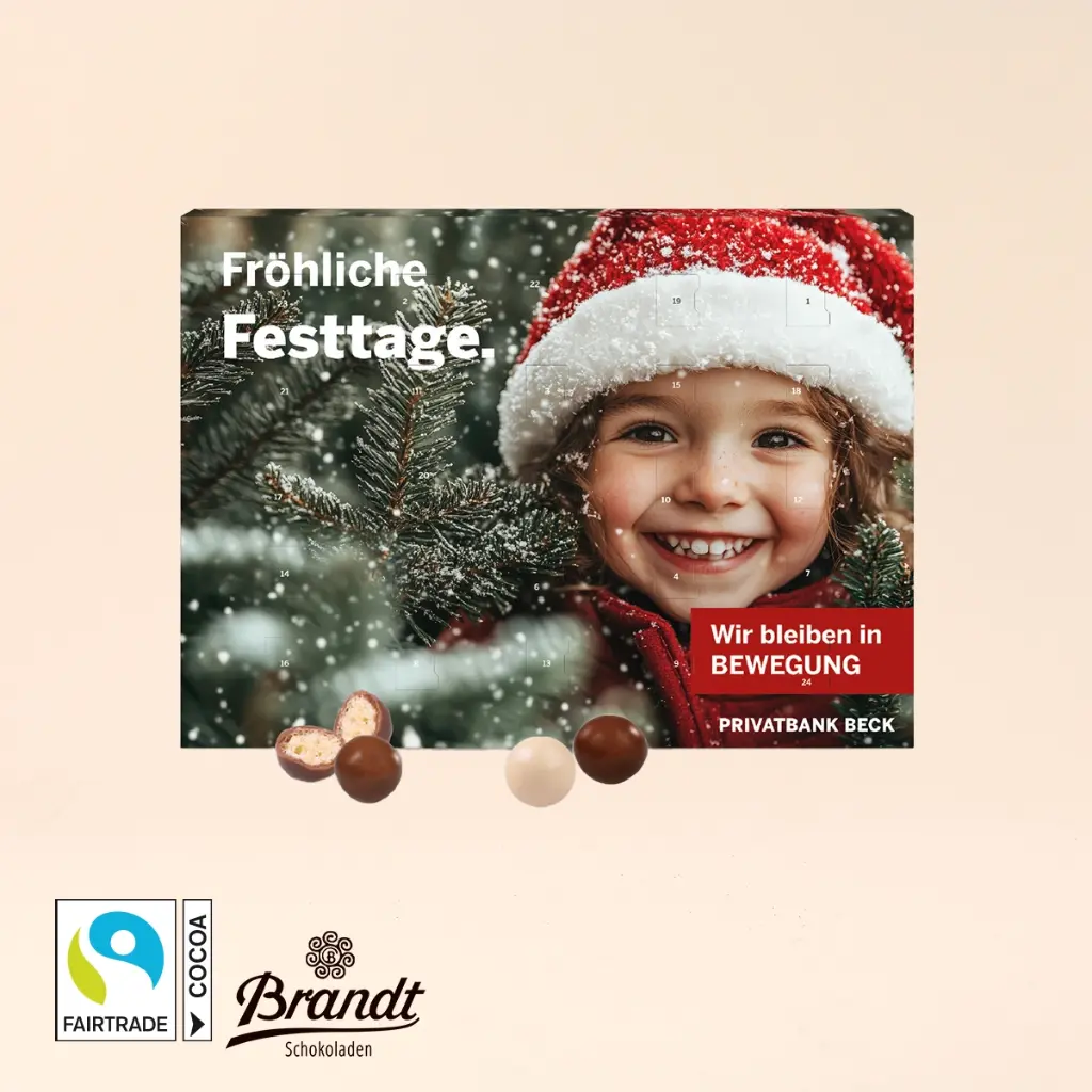 Wand-Adventskalender mit Brandt Knusperkugeln 