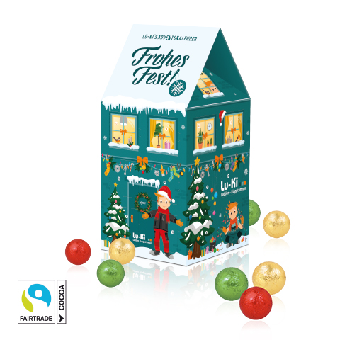 [95185] Adventskalender-Haus "XL" mit Fairtrade® Schokolade 